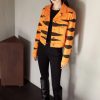 * | Moschino Stamp Look Tiger On Stretch Denim Jacket Orange