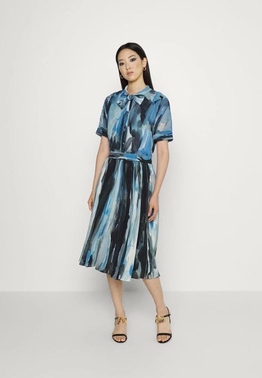 * | Moschino Unitard Shirt Dress Light Blue