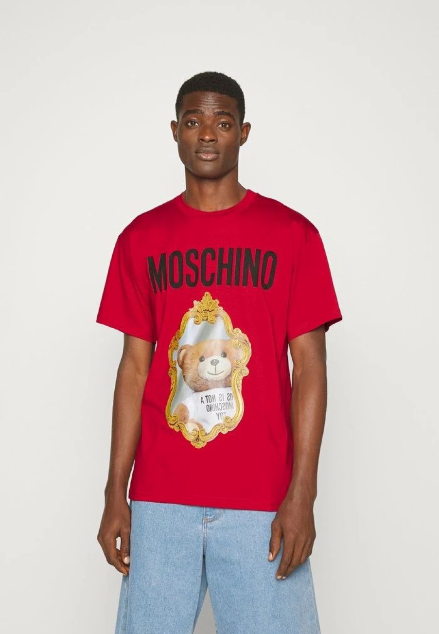 * | Moschino Mirror Bear Print T-Shirt Fantasy Red