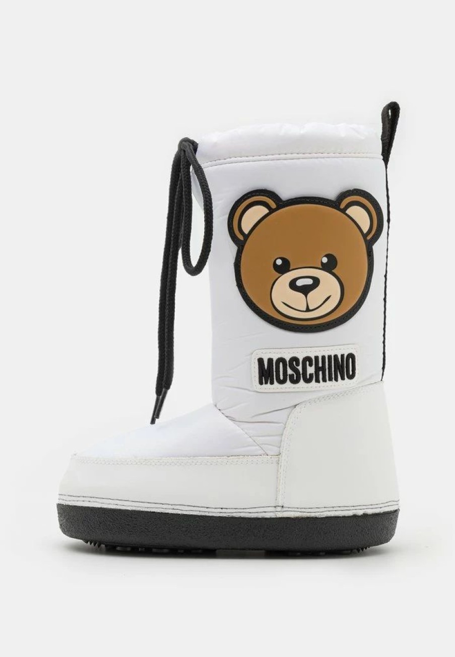 * | Moschino Teddy Bear Patch Unisex Winter Boots White