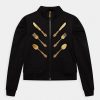 * | Moschino Zipped Zip-Up Sweatshirt Black