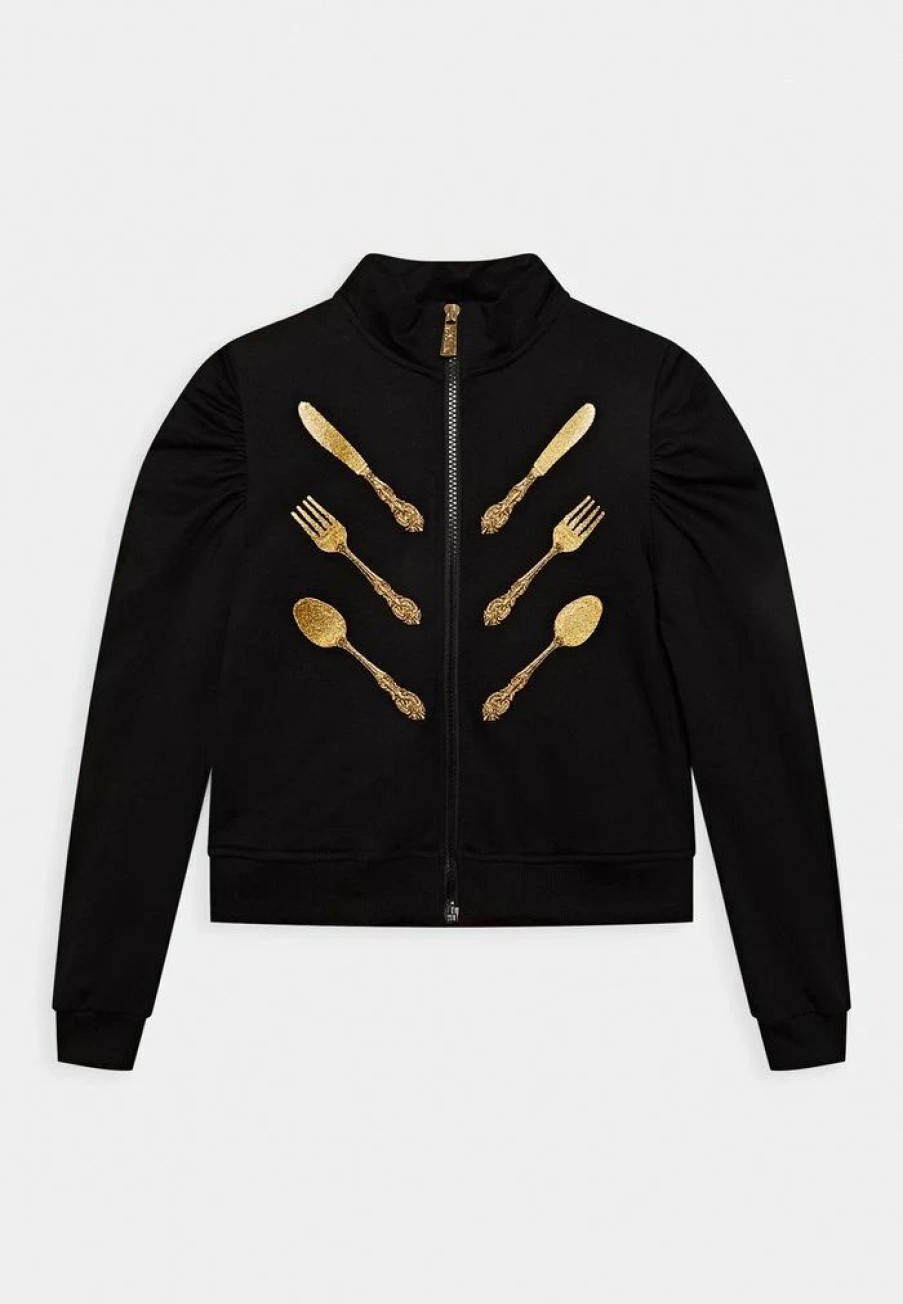 * | Moschino Zipped Zip-Up Sweatshirt Black