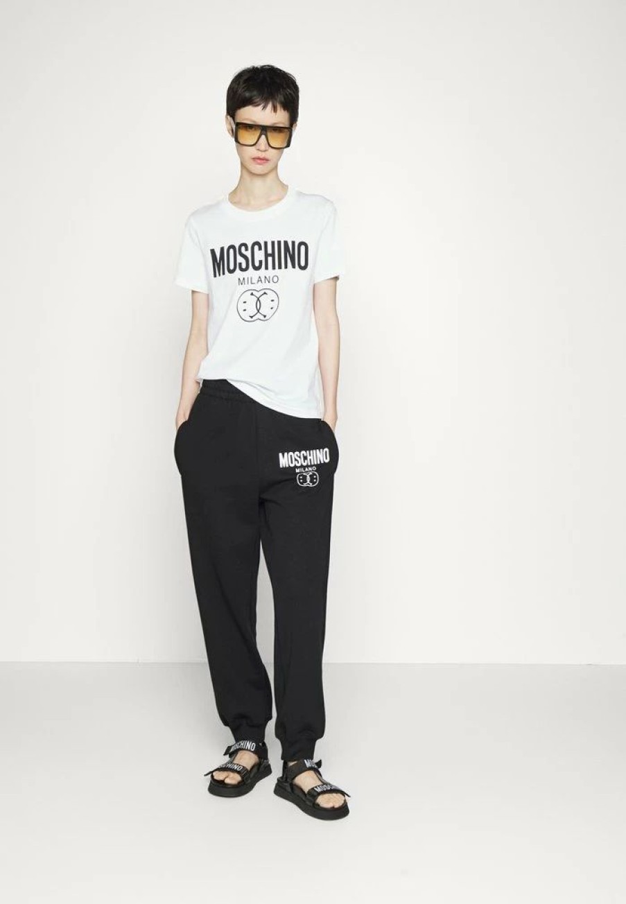 * | Moschino Double Smile Tracksuit Bottoms Fantasy Black