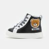 * | Moschino Mid Sole Lace Teddy Bear Patch High-Top Trainers Black/White