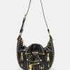 * | Moschino Biker Bag Studs Shoulder Handbag Fantasy Black