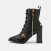 * | Moschino Lace-Up Ankle Boots Nero