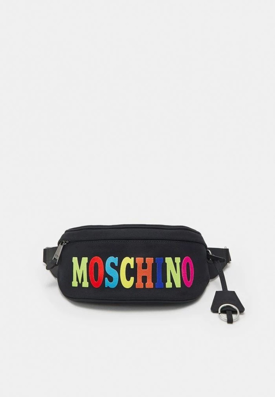 * | Moschino Multicolor Logo Unisex Bum Bag Fantasy Print Black