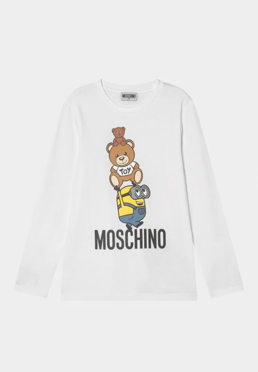 * | Moschino Minions Unisex Long Sleeved Top Optical White