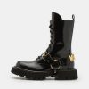 * | Moschino Lace-Up Boots Nero