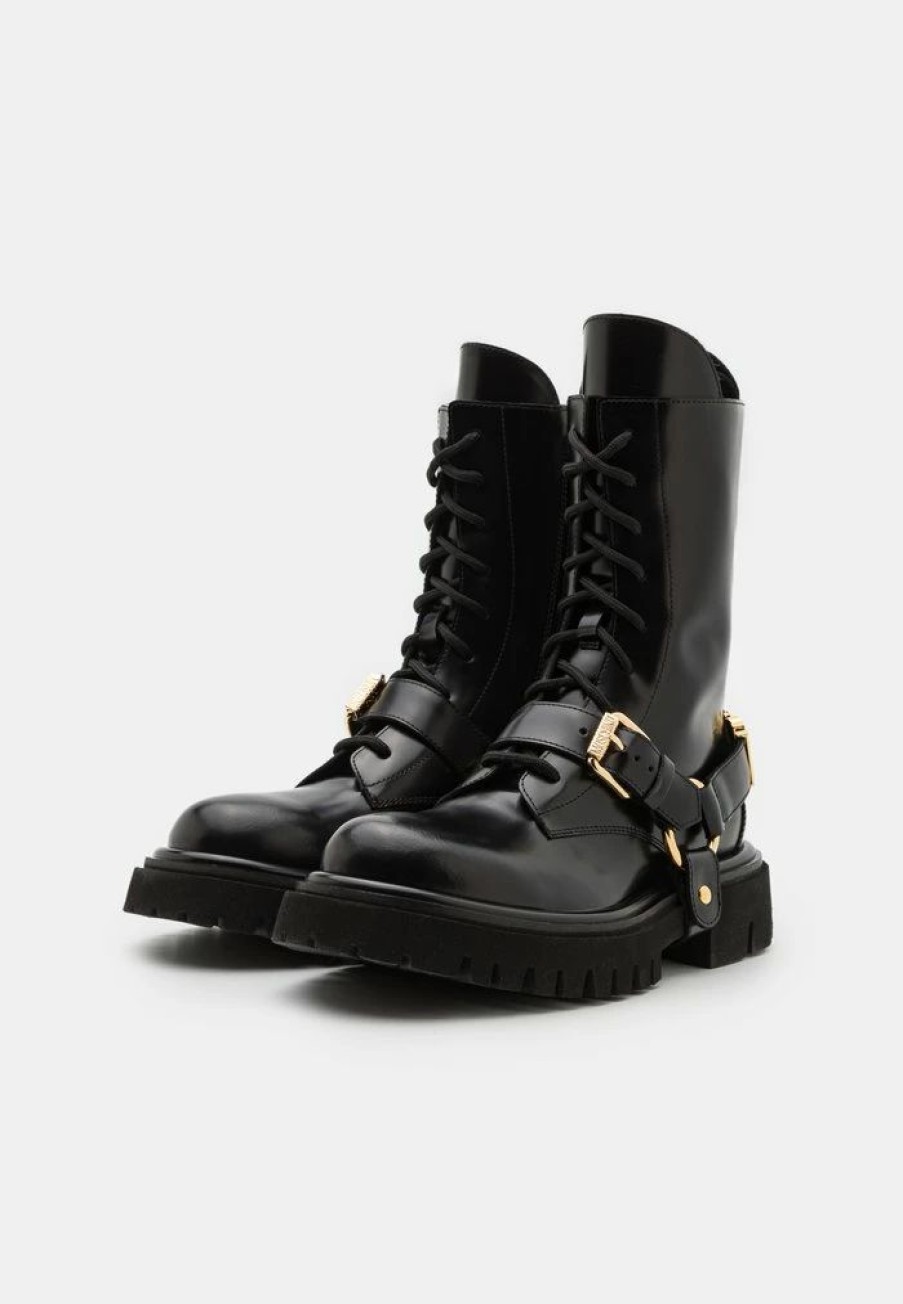 * | Moschino Lace-Up Boots Nero