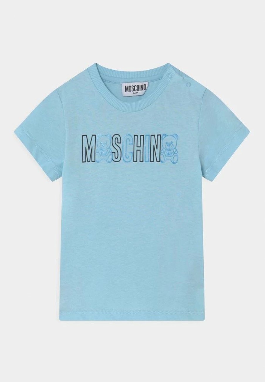 * | Moschino Unisex Print T-Shirt Baby Sky Blue