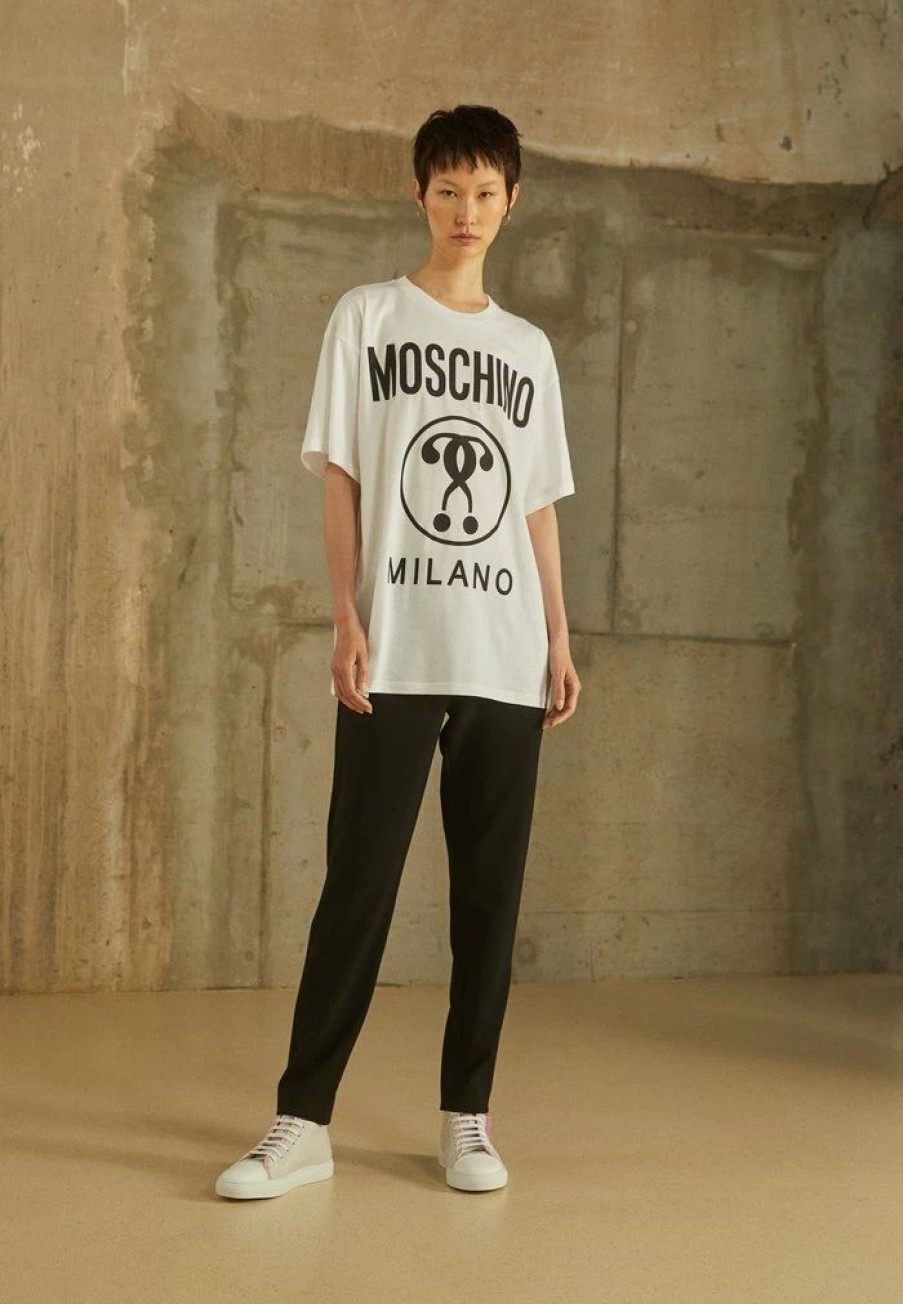 * | Moschino Double Question Mark Print T-Shirt Fantasy White