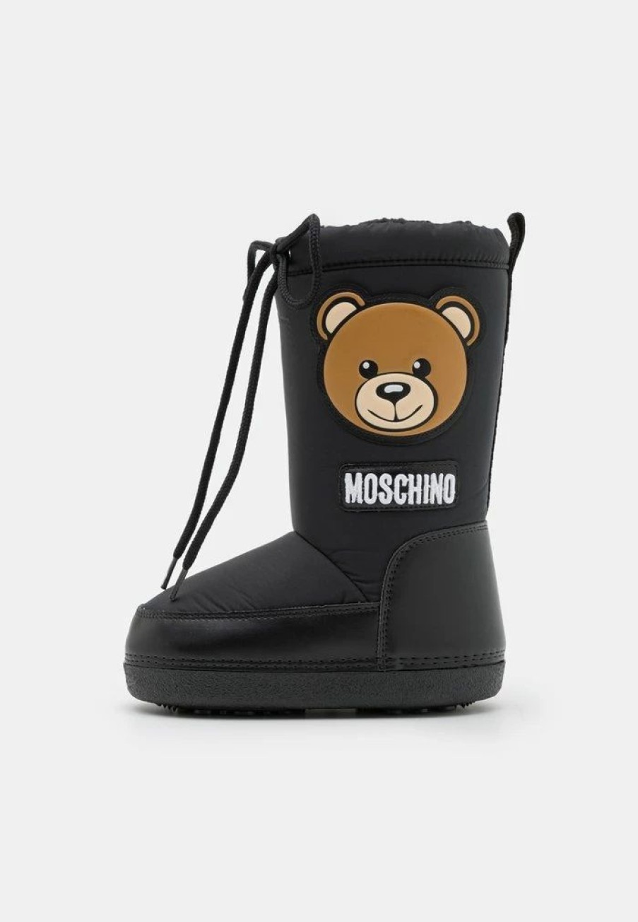 * | Moschino Teddy Bear Patch Unisex Winter Boots Black