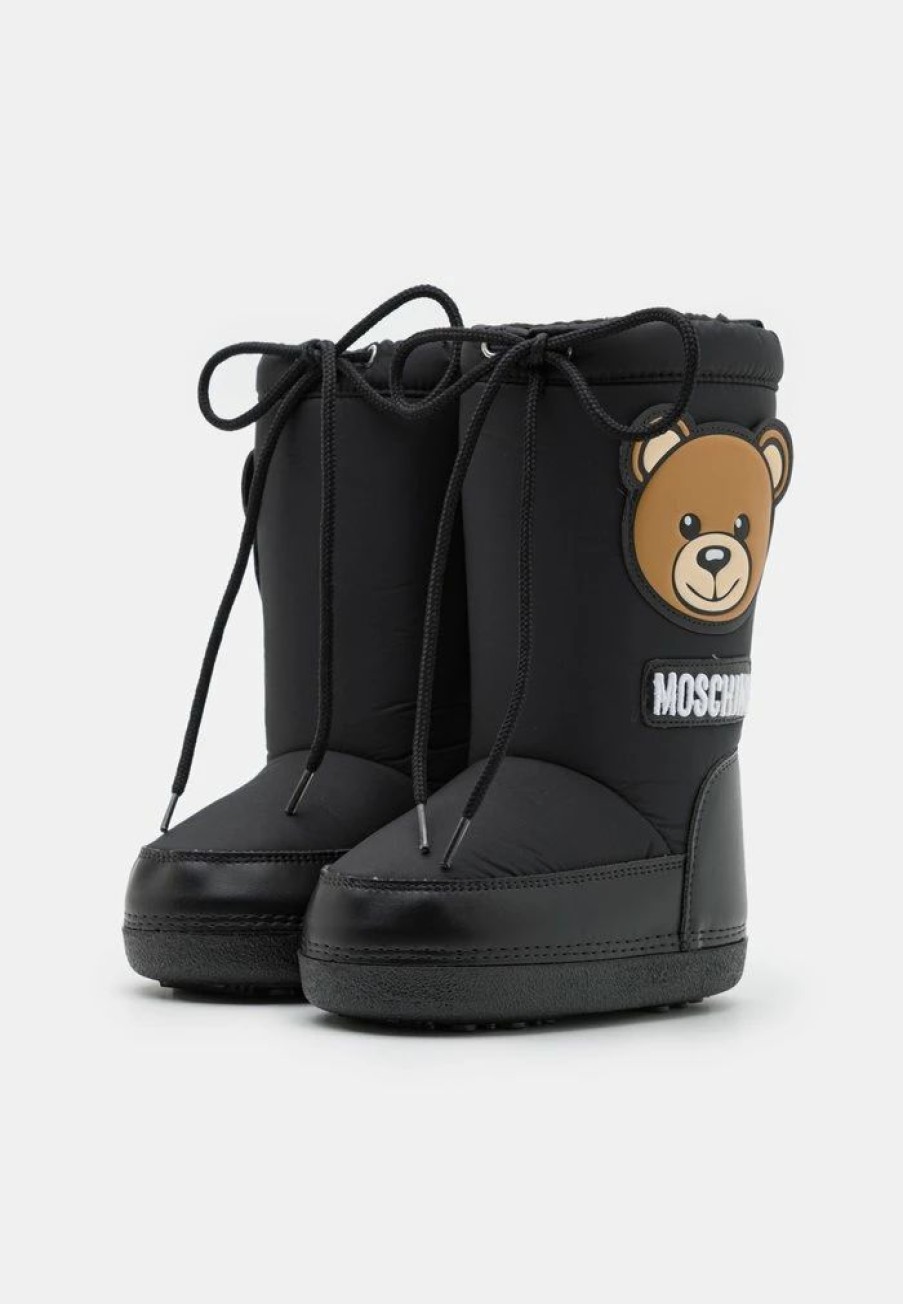 * | Moschino Teddy Bear Patch Unisex Winter Boots Black