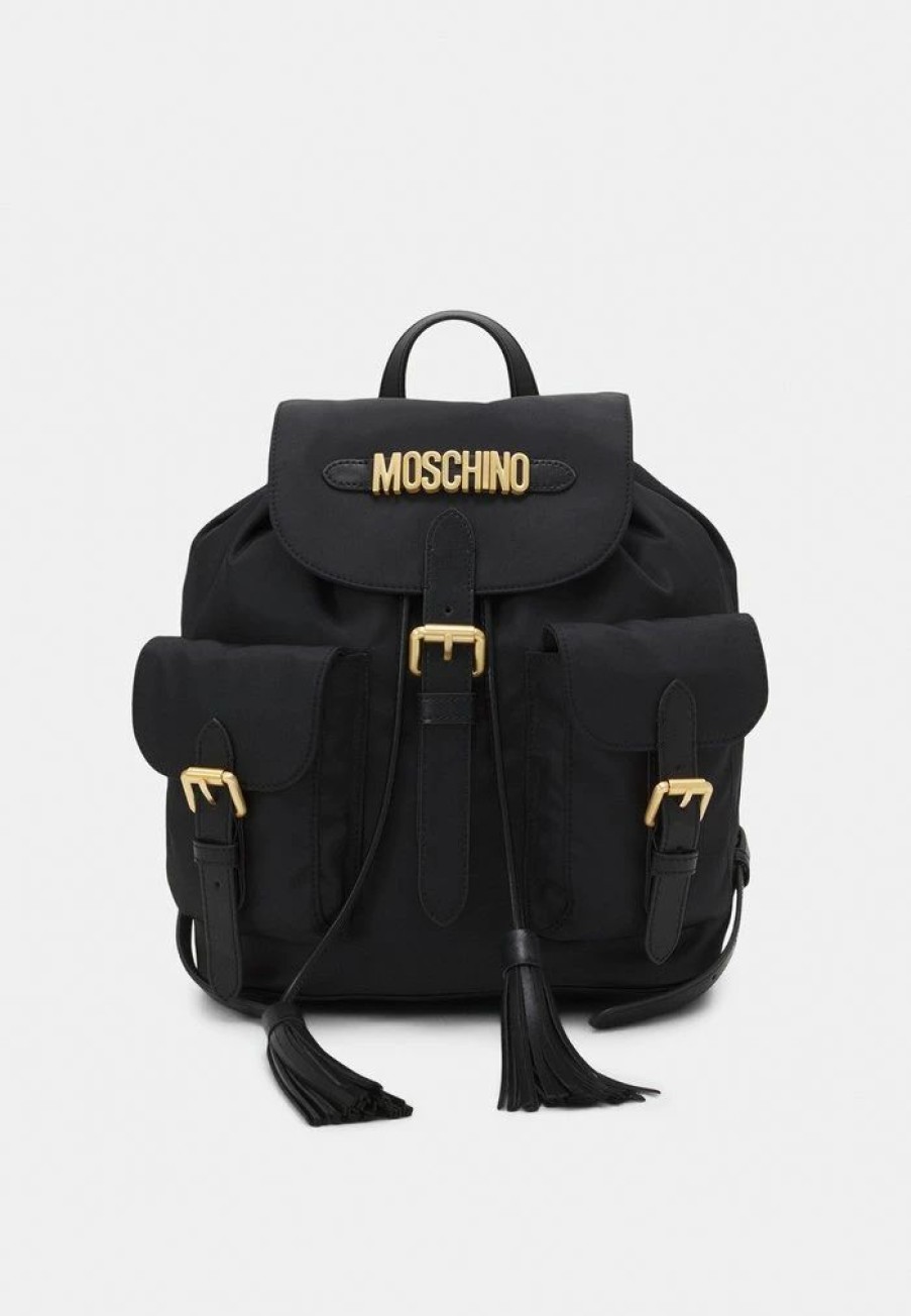 * | Moschino Lettering Back Pack Rucksack Black