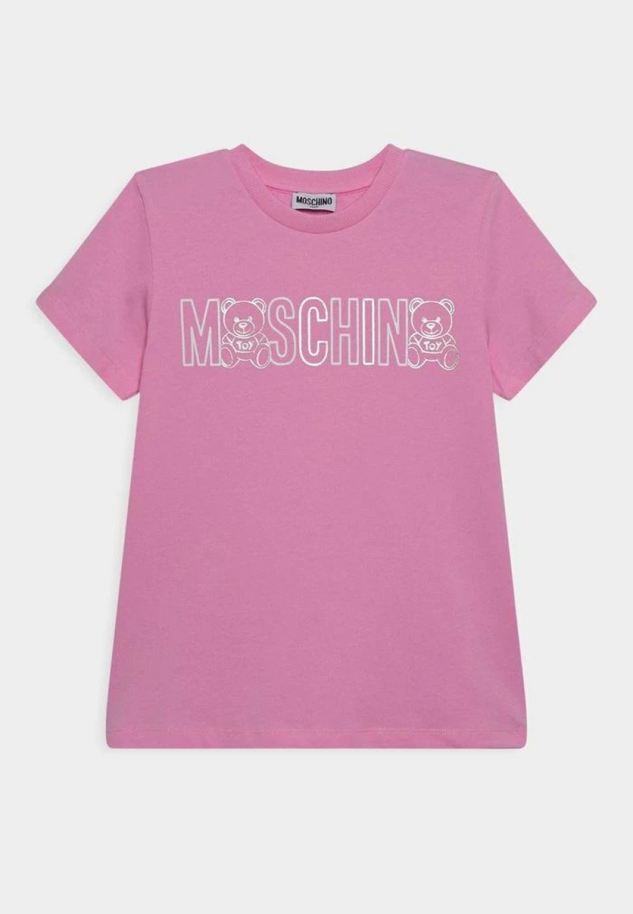 * | Moschino Unisex Print T-Shirt Sweet Pink