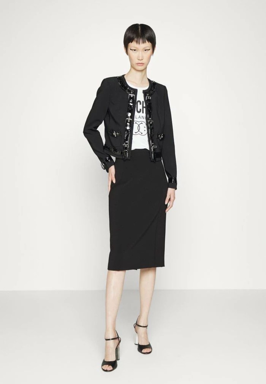 * | Moschino Bondage Buckle Blazer Fantasy Black