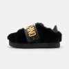 * | Moschino Box Sole Strap Galvanic Lettering Logo Trainers Black