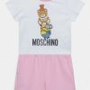 * | T-Shirt And Shorts Set Moschino X Minions Leggings Trousers White/Sweet Pink