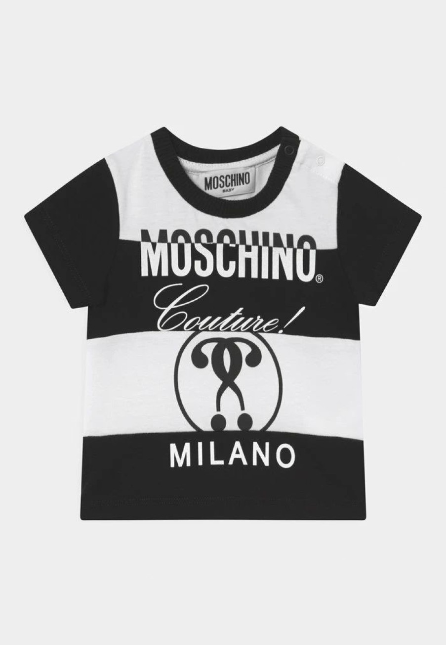 * | Moschino Unisex Print T-Shirt White/Black