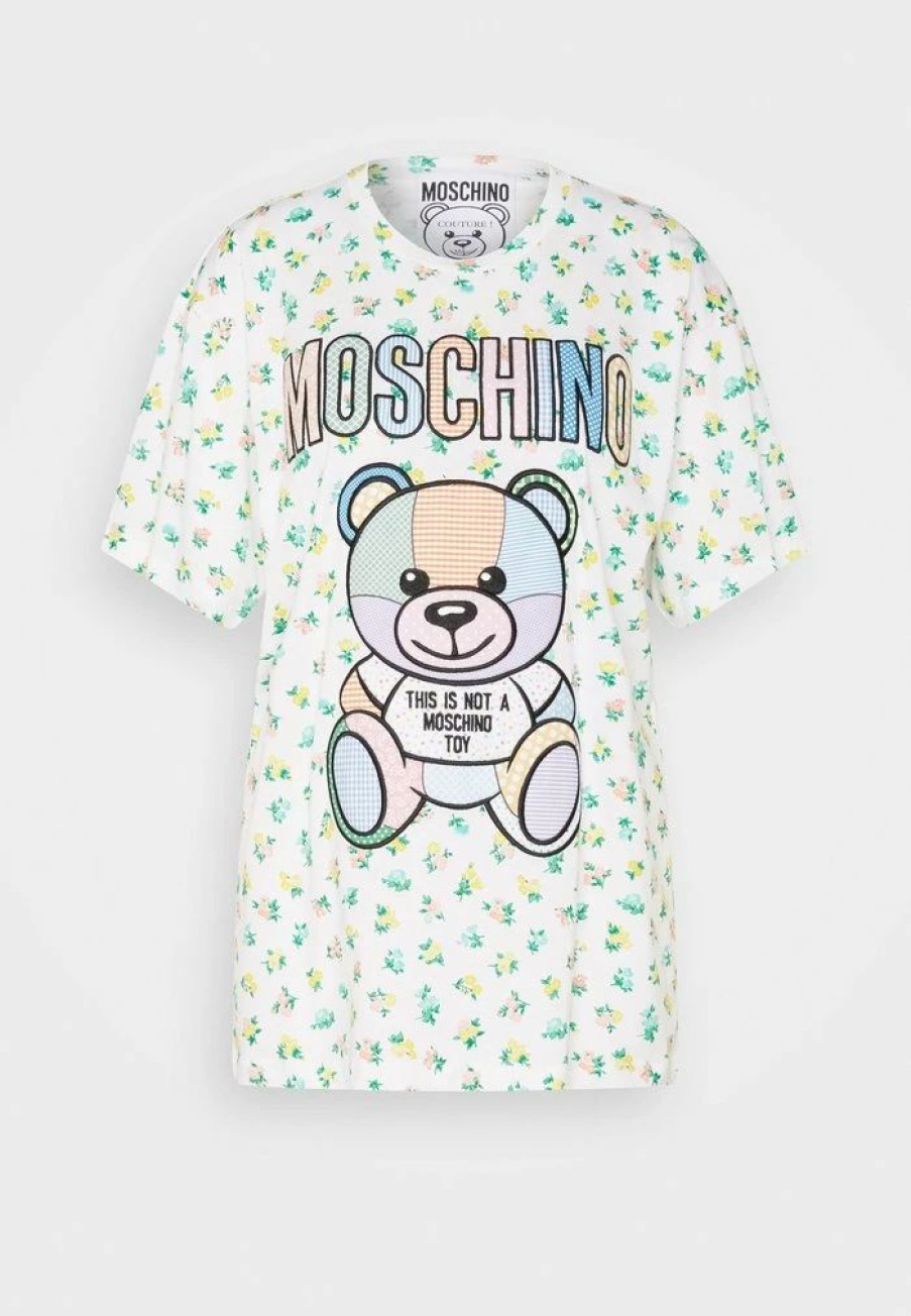 * | Moschino Teddy Patchwork Print T-Shirt White