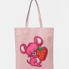 * | Moschino Illustrated Animals Unisex Tote Bag Pink