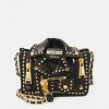 * | Moschino Biker Bag Studs Shoulder Bag Handbag Fantasy Print Black