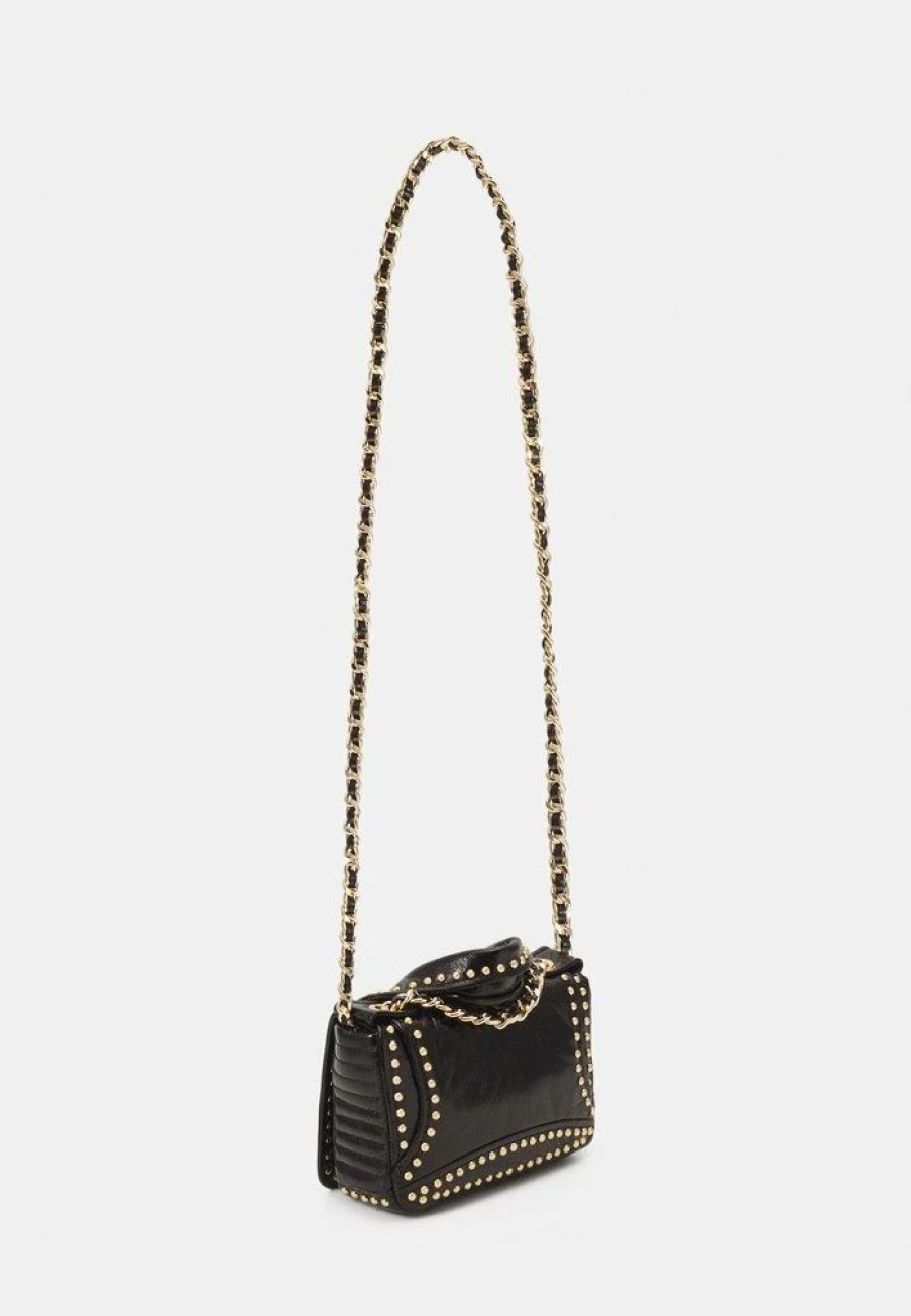 * | Moschino Biker Bag Studs Shoulder Bag Handbag Fantasy Print Black