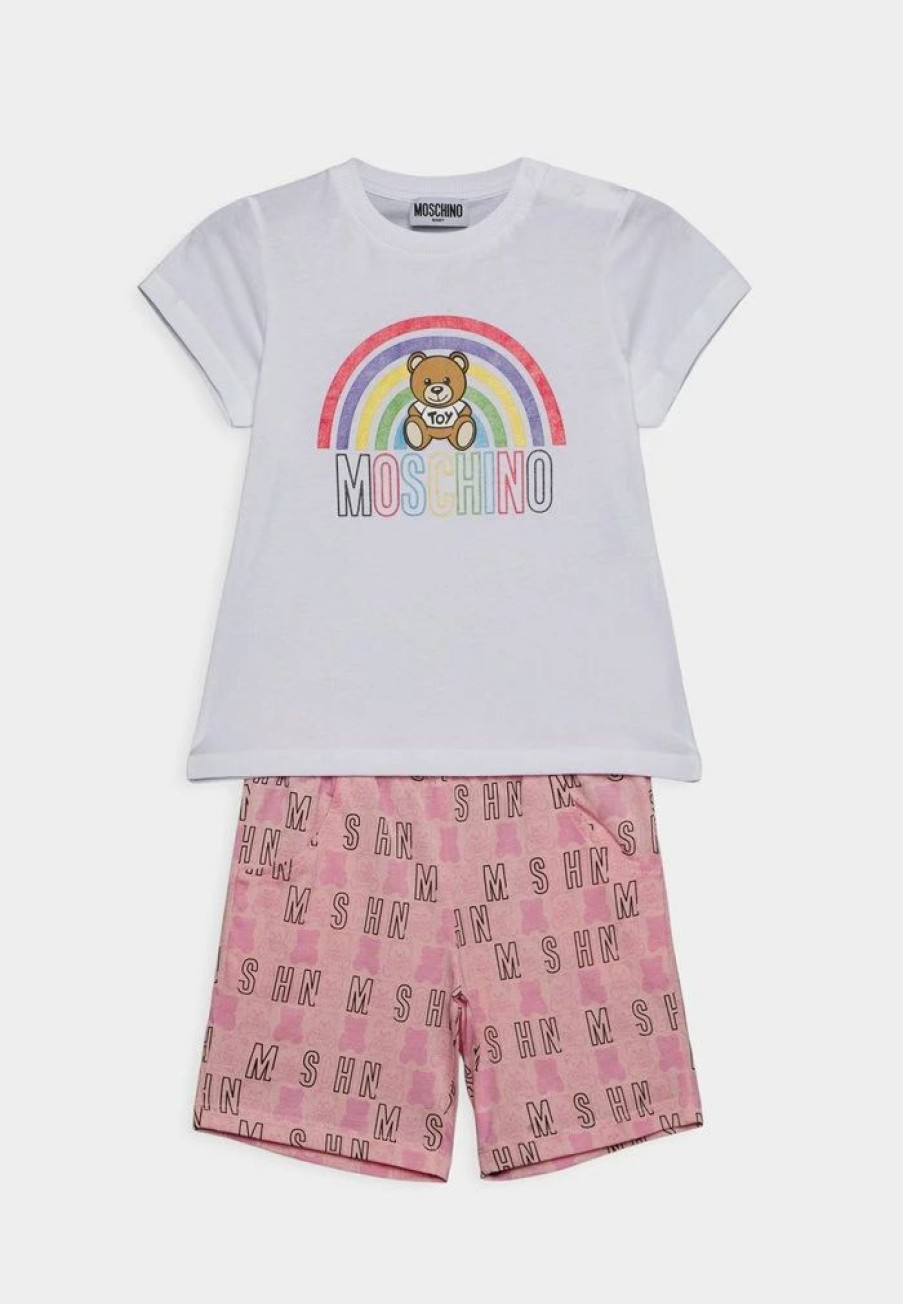 * | Moschino Set Unisex Print T-Shirt Light Pink