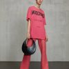 * | Moschino Institutional Logos Print T-Shirt Fucsia