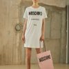 * | Moschino Vinyl Couture Milano Jersey Dress Fantasy White