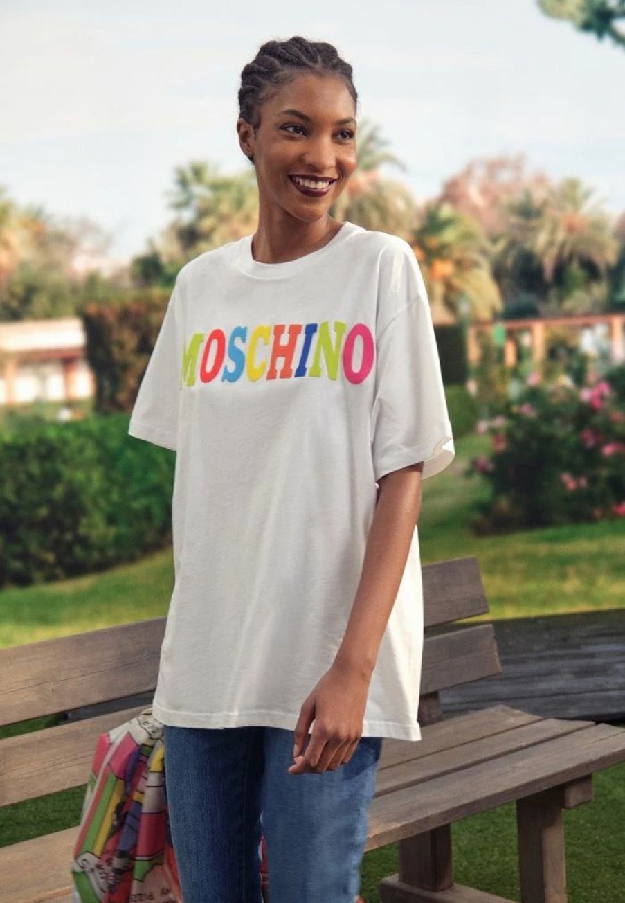 * | Moschino Logo Print T-Shirt White