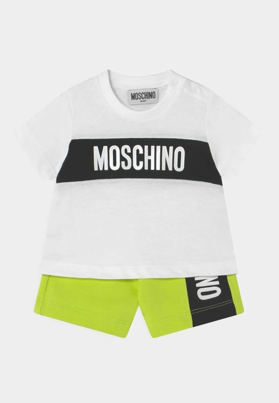 * | Moschino Set Unisex Shorts White/Lime