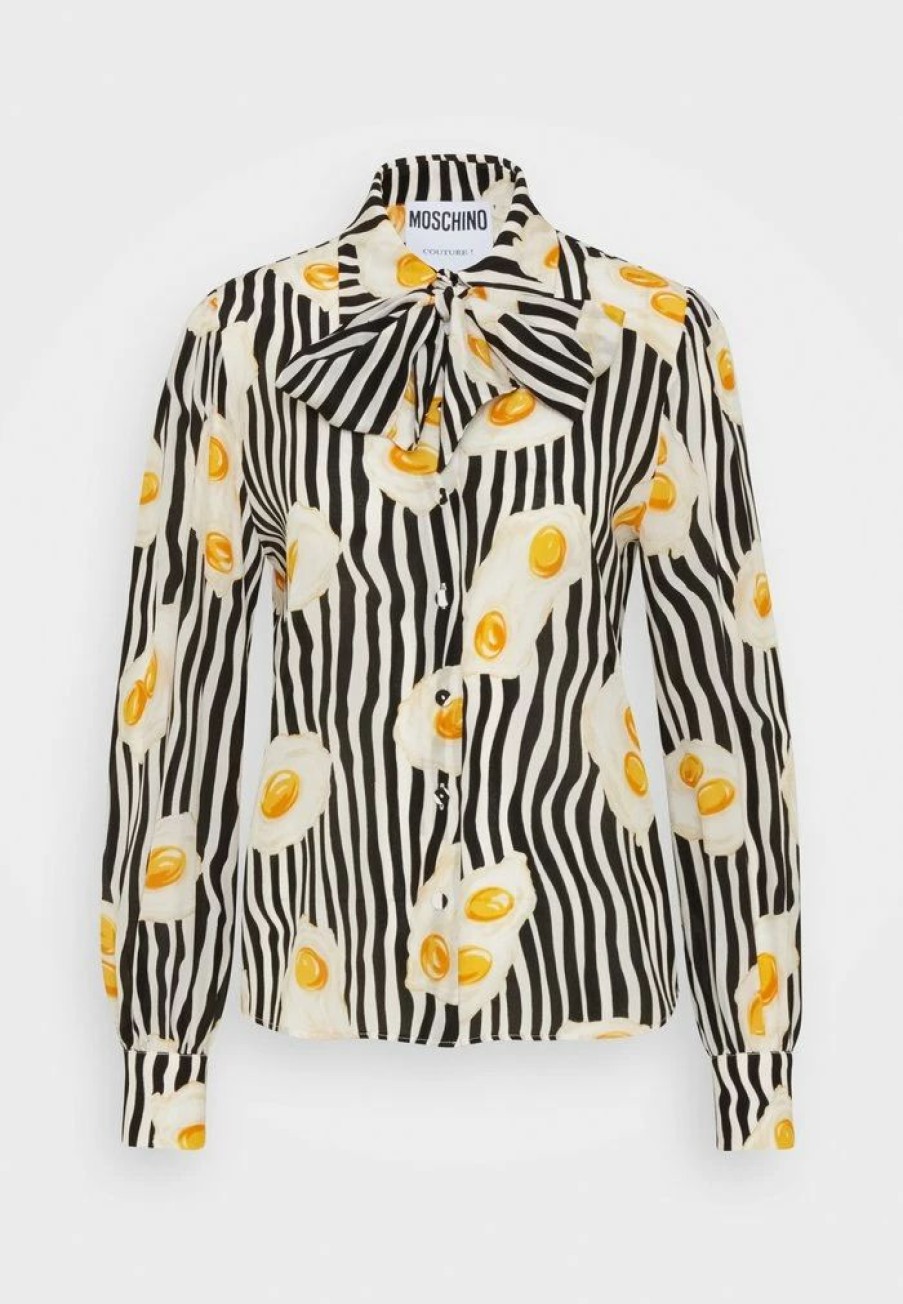 * | Moschino All Over Egg Button-Down Blouse Black