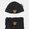 * | Moschino Kid Teen Hat And Neck Warmer Unisex Set Scarf Black