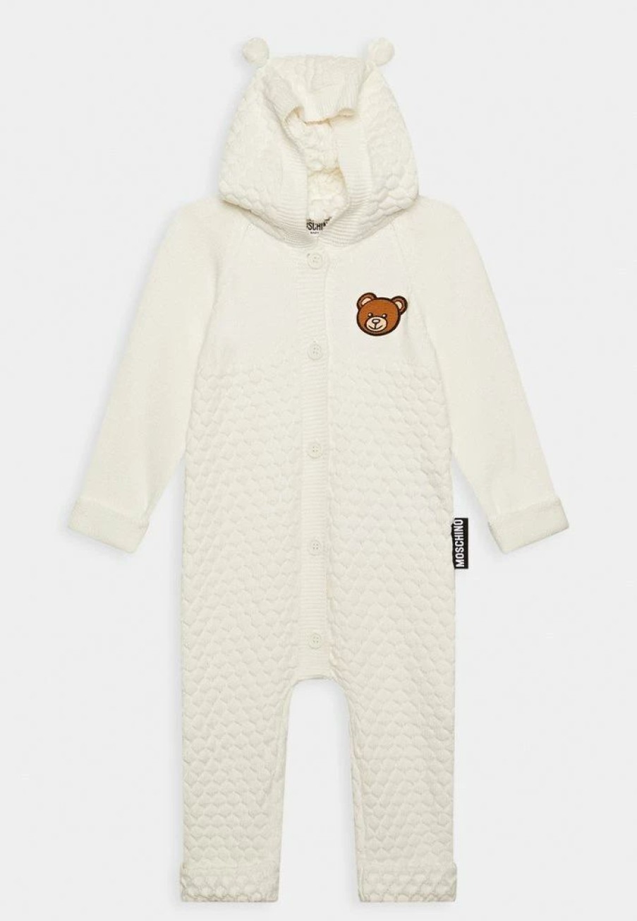 * | Moschino Knitted Baby Grow Unisex Jumpsuit Cloud