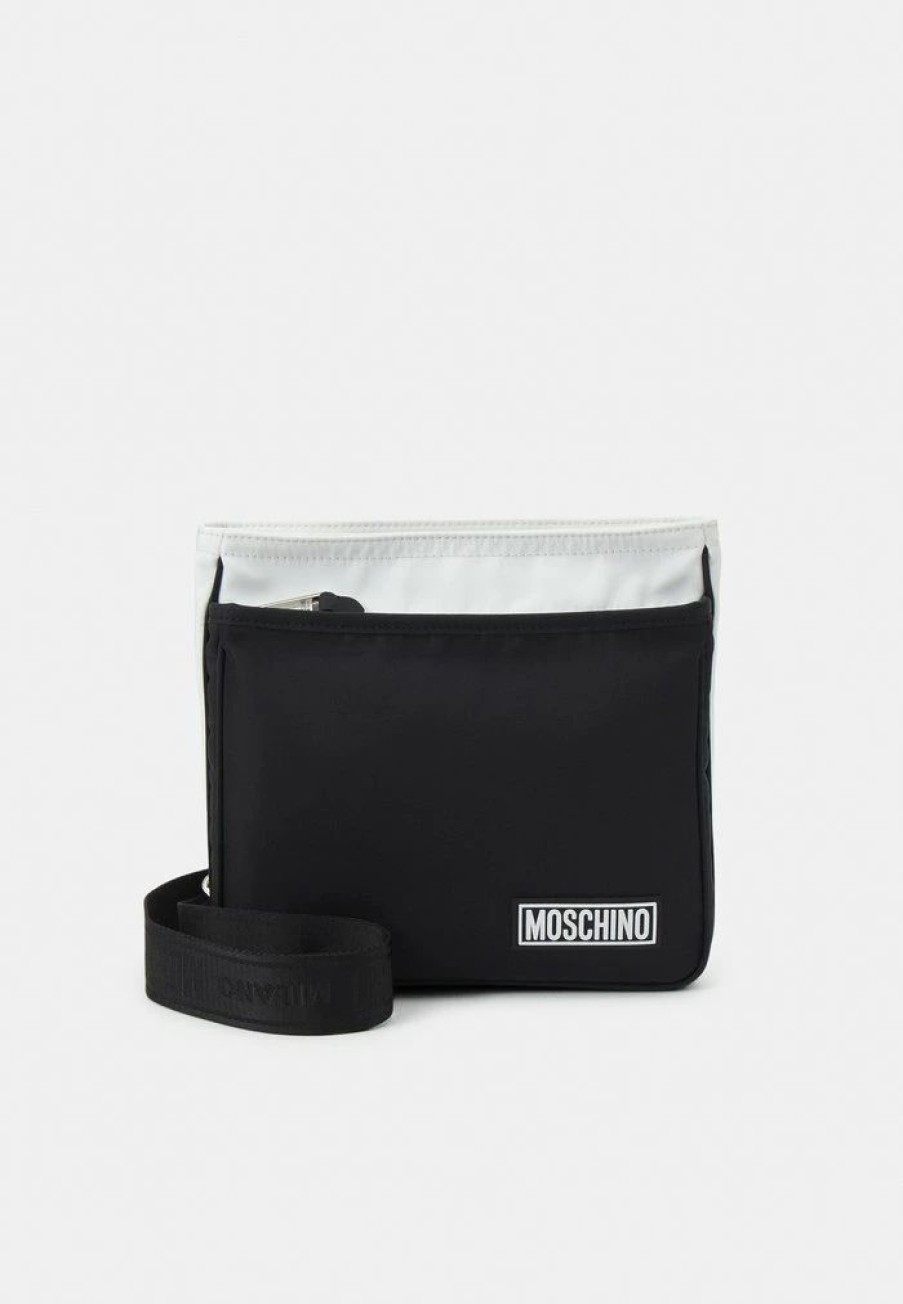 * | Moschino Rubber Label Unisex Across Body Bag Black