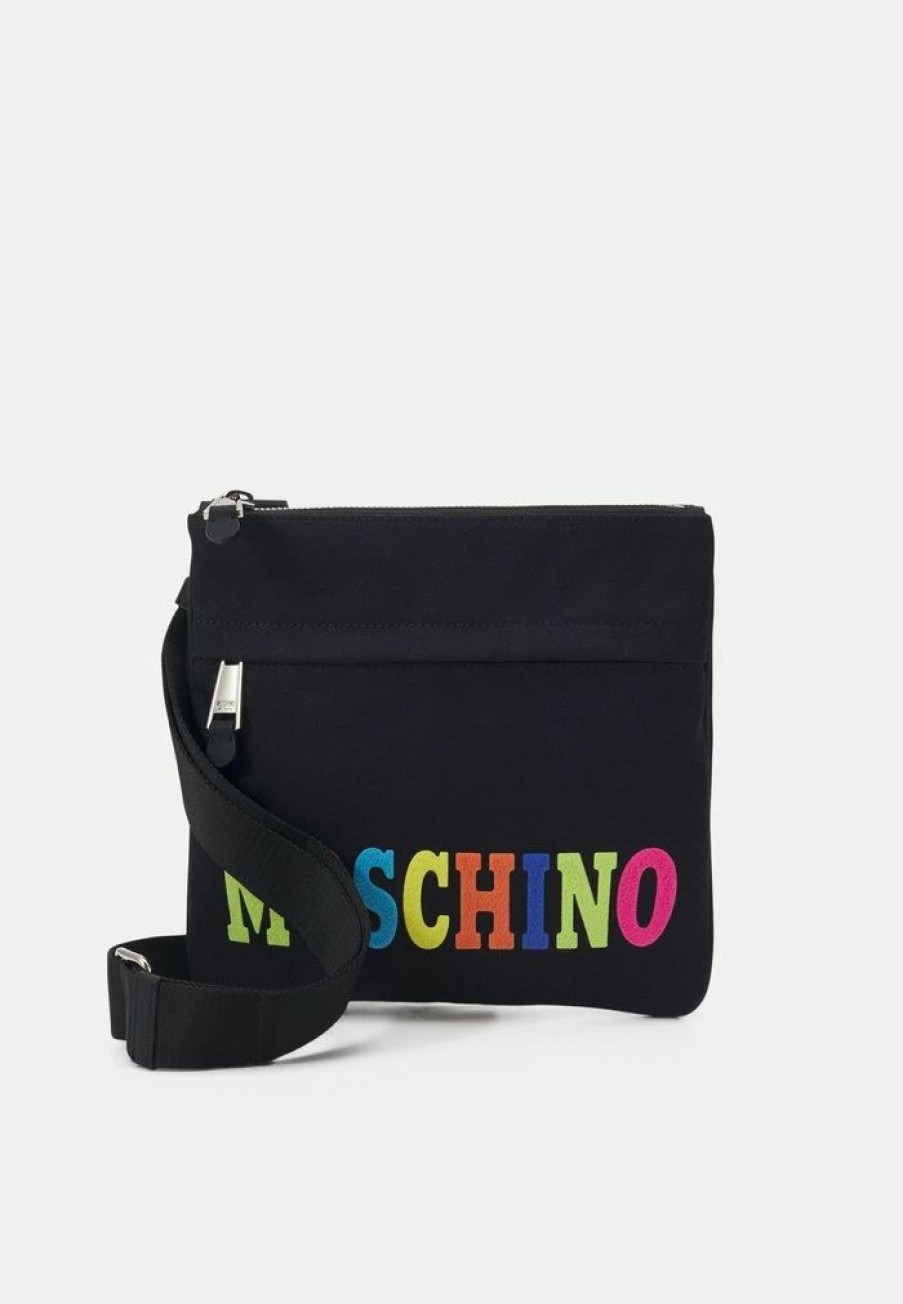 * | Moschino Logo Unisex Across Body Bag Black