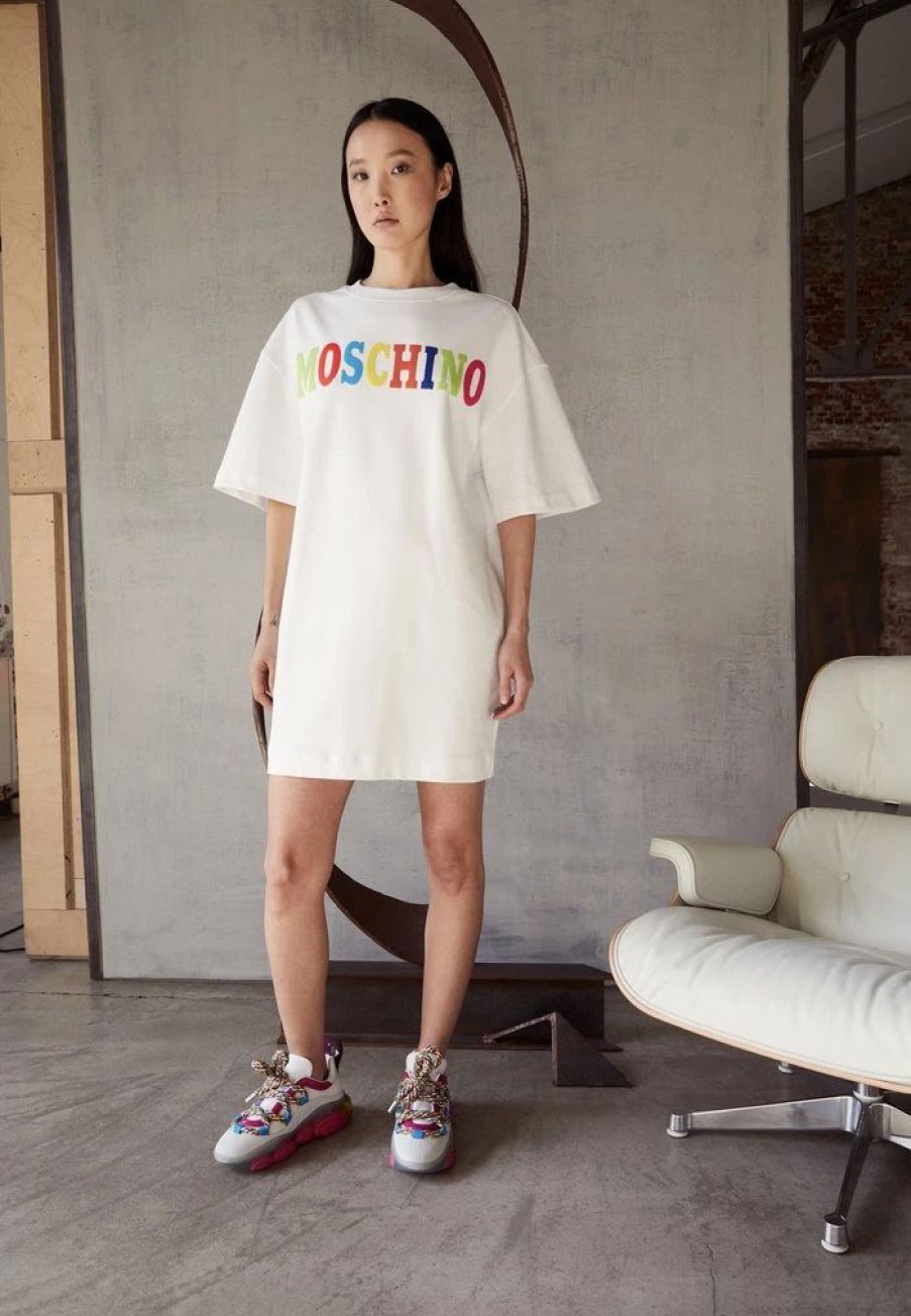 * | Moschino Logo Jersey Dress White