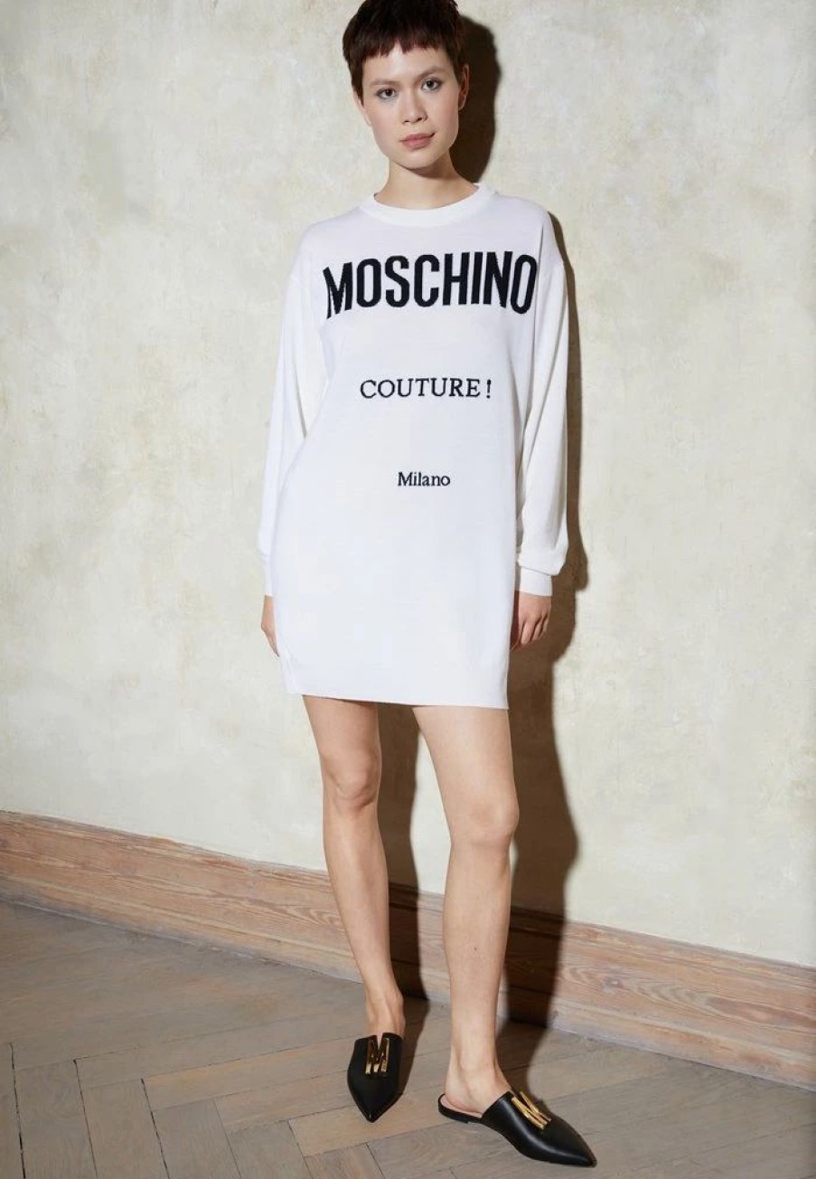 * | Moschino Institutional Jumper Dress White