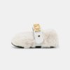 * | Moschino Newborn Mary Jane Lettering Logo First Shoes White