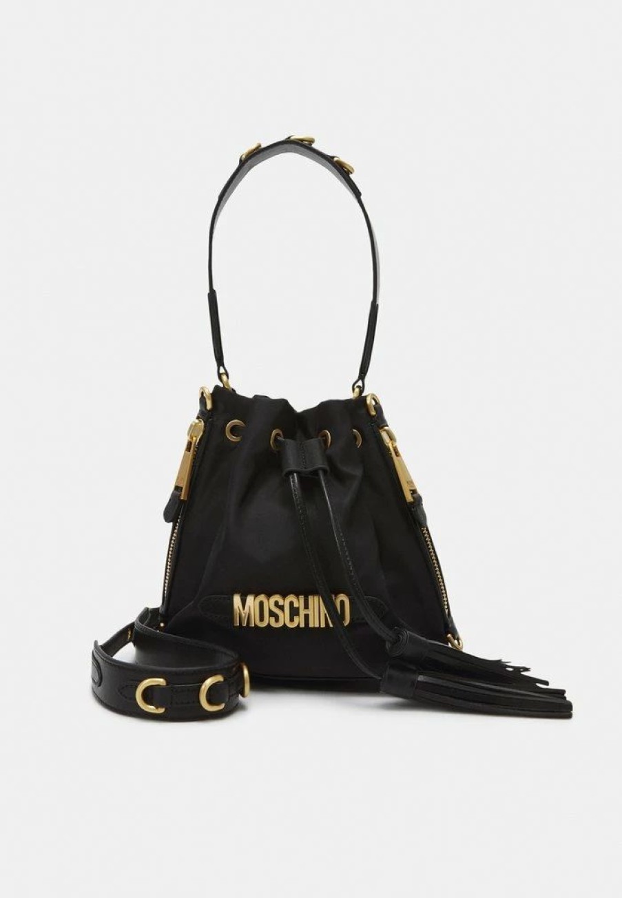 * | Moschino Lettering Shoulder Bag Handbag Black