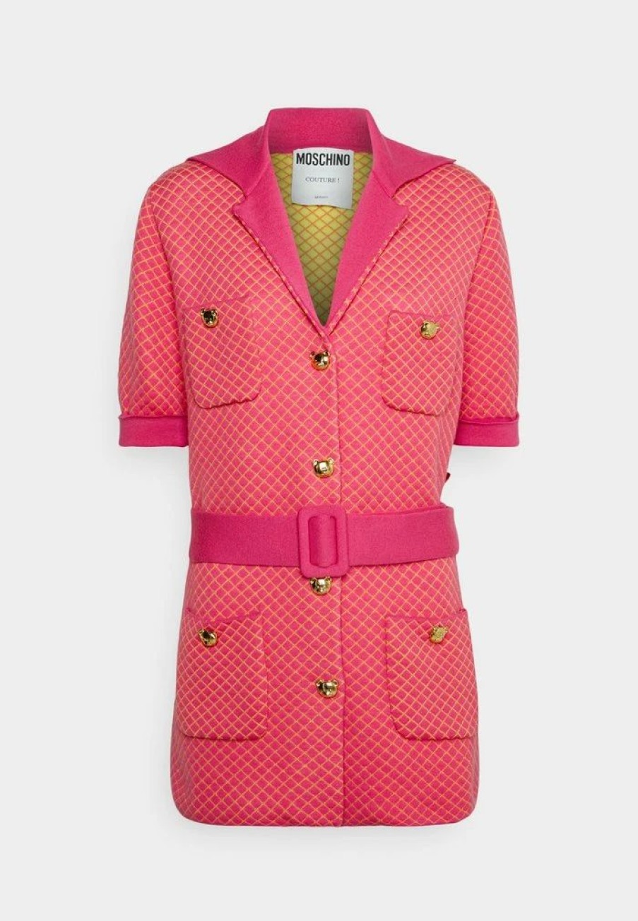 * | Moschino Teddy Buttons Cardigan Fucsia