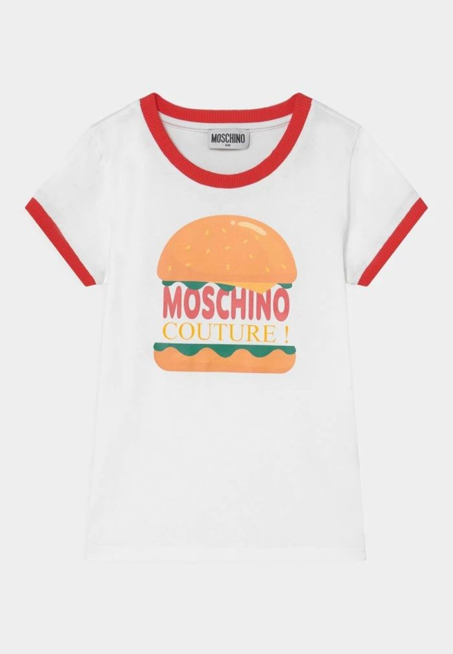 * | Moschino Unisex Print T-Shirt Optical White