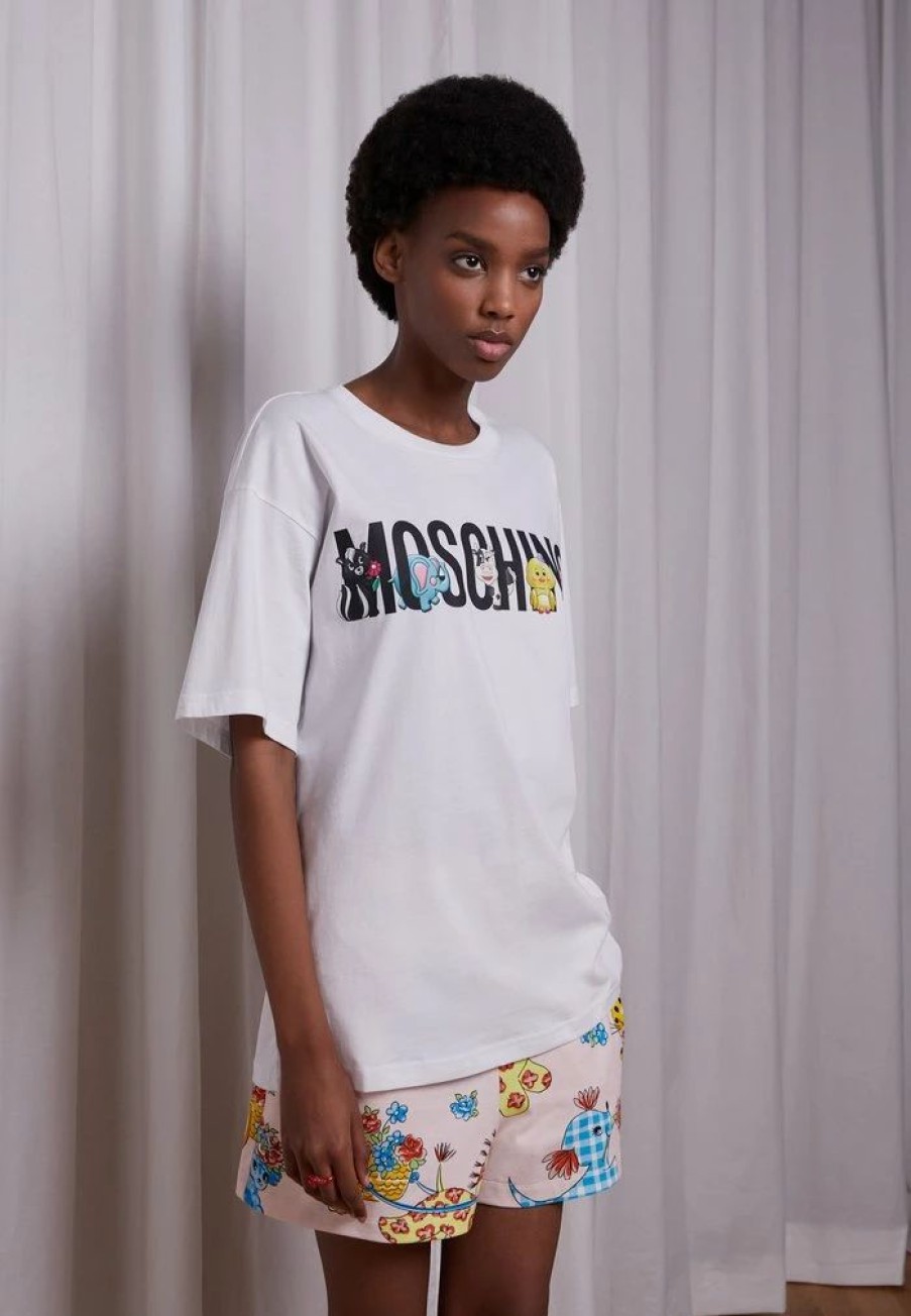 * | Moschino Toy Buttons Print T-Shirt White