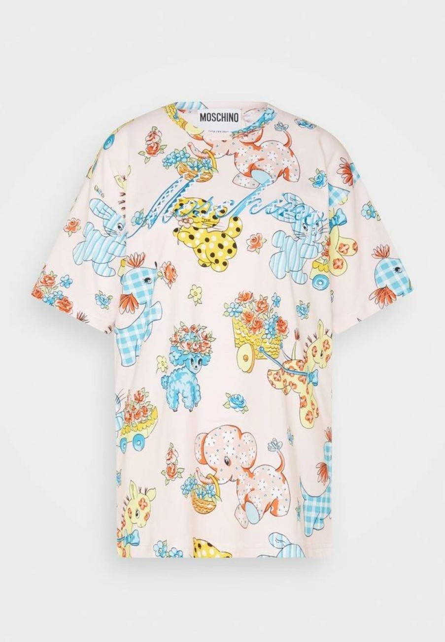 * | Moschino Calico Animals Print T-Shirt Pink