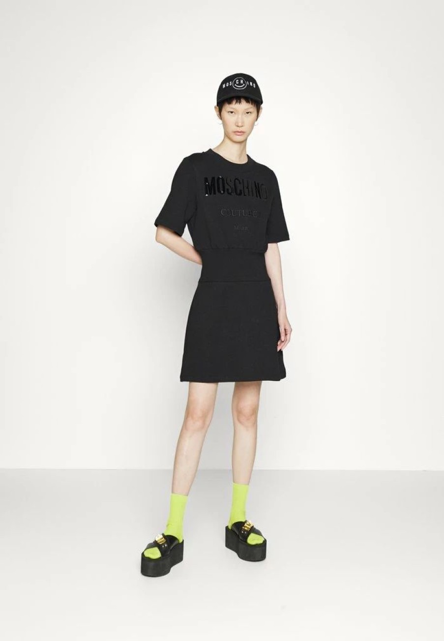 * | Moschino Vinyl Couture Milano Day Dress Fantasy Black