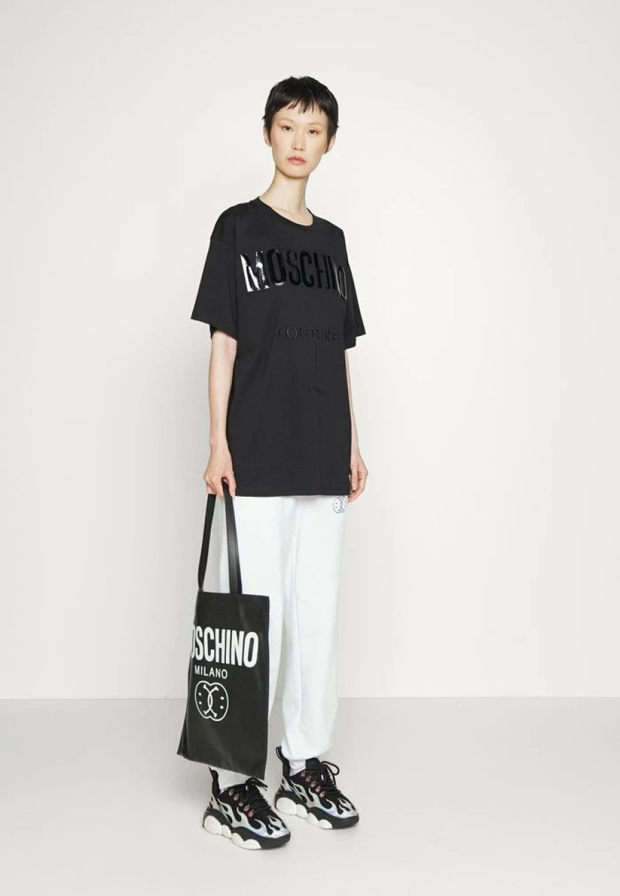 * | Moschino Vinyl Couture Milano Print T-Shirt Fantasy Black