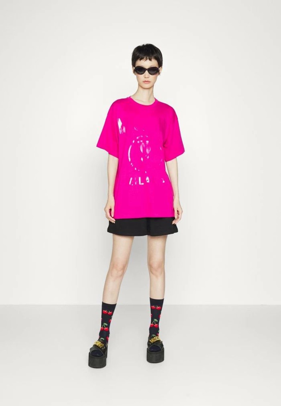 * | Moschino Double Question Mark Print T-Shirt Pink