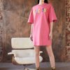 * | Moschino Logo Jersey Dress Fucsia